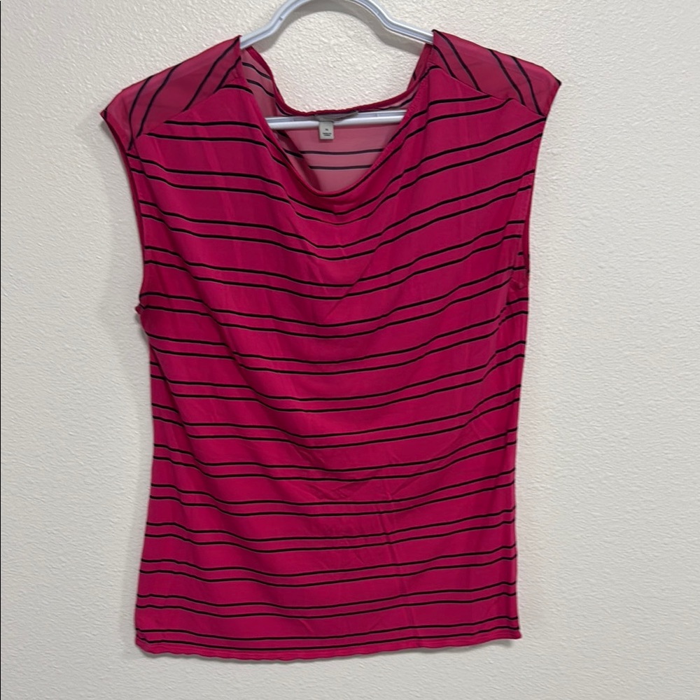 Chic Pink Cap Sleeve Fitted Blouse
